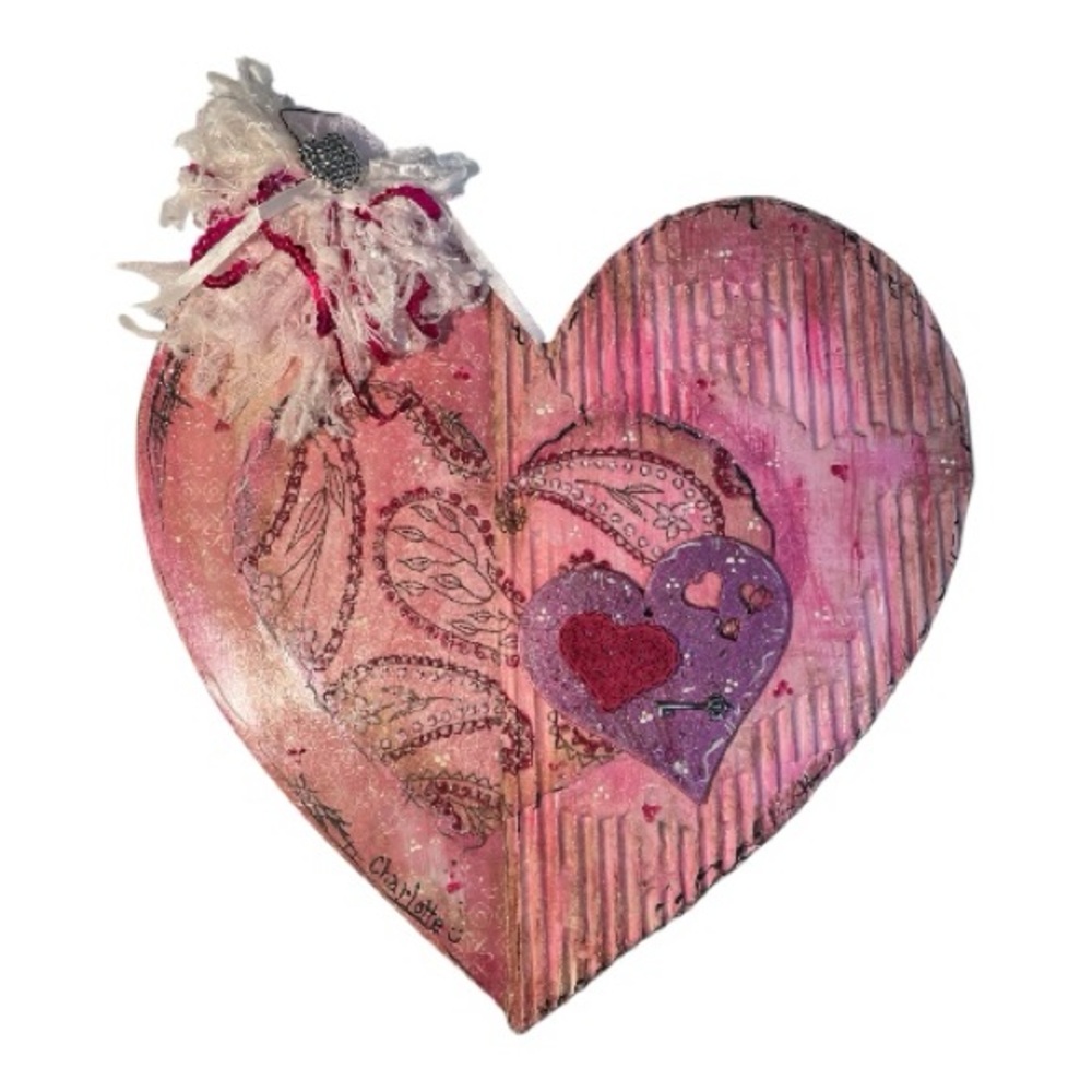 Handcrafted and handpainted 11” heart. Made by me.